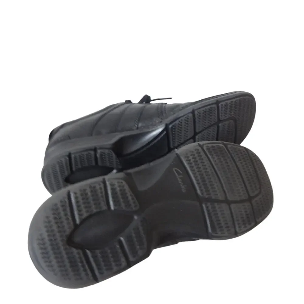 Clarks Touareg Vibe Bicycle Split Toe Black Leather Oxford Shoe Casual Mens 11.5